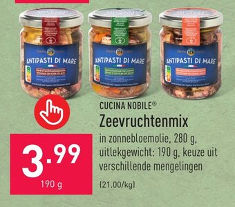 ALDI CUCINA NOBILE Zeevruchtenmix 190g aanbieding