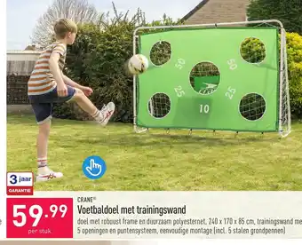 ALDI CRANE Voetbaldoel met trainingswand per stuk aanbieding