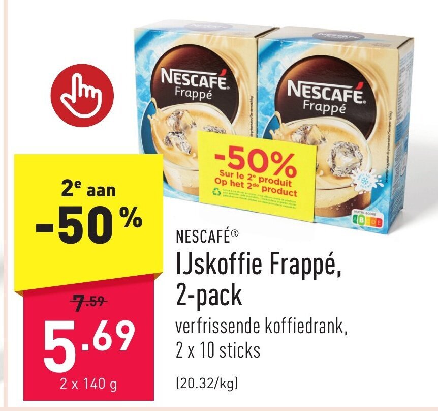 NESCAFÉ IJskoffie Frappé, 2pack promotie bij ALDI