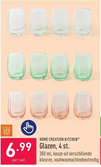ALDI HOME CREATION KITCHEN Glazen, 4 st. aanbieding