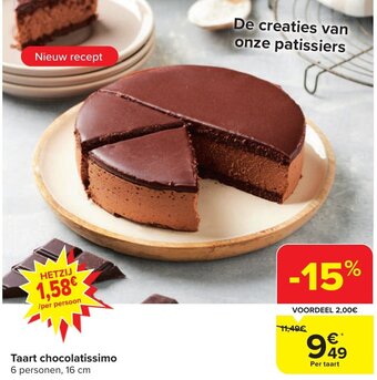 Carrefour Market Taart chocolatissimo 6 personen, 16 cm aanbieding