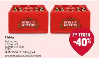 Delhaize Pilsbier stella artois 5,2% alc. vol. bak van 24 x 25 cl aanbieding