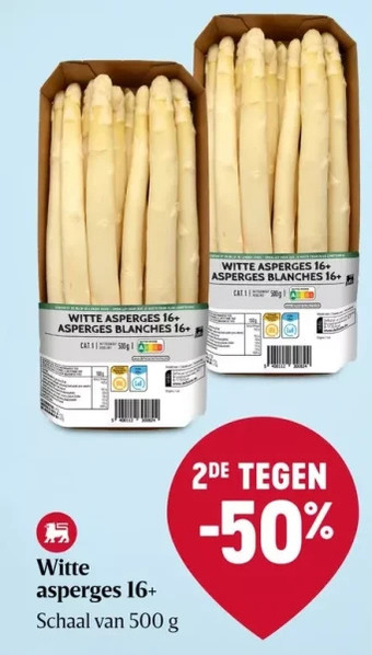 Delhaize Witte asperges 16+ aanbieding