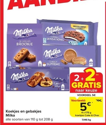 Carrefour Koekjes en gebakjes milka aanbieding