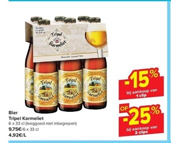 Carrefour Bier tripel karmeliet 6 x 33 cl aanbieding