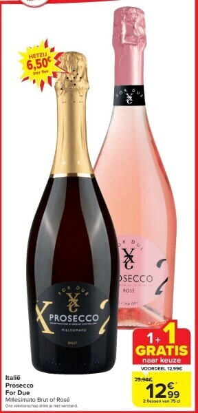 Carrefour Italië prosecco for due aanbieding