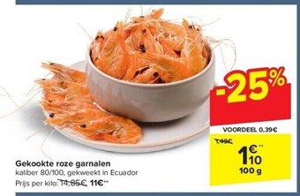 Carrefour Gekookte roze garnalen aanbieding