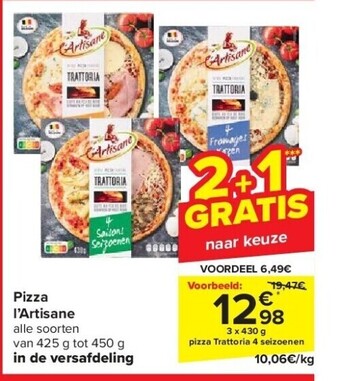 Carrefour Pizza l’artisane aanbieding