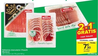 Carrefour Italiaanse charcuterie i freschi montorsi aanbieding