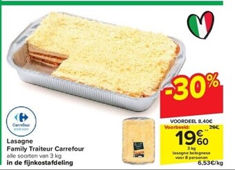 Carrefour Lasagne family traiteur carrefour aanbieding