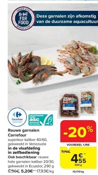 Carrefour Rauwe garnalen carrefour aanbieding