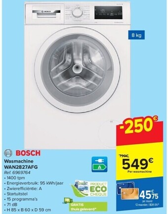 Carrefour Wasmachine wan2827afg aanbieding