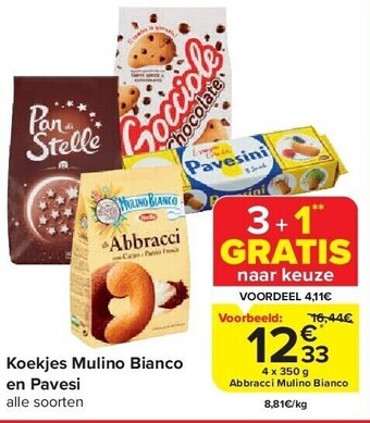 Carrefour Koekjes mulino bianco en pavesi aanbieding