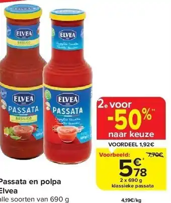 Carrefour Passata en polpa elvea aanbieding