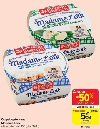 Carrefour Opgeklopte kaas madame loïk aanbieding