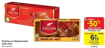Carrefour Pralines en mignonnette côte d’or aanbieding