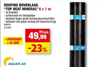 Hubo AQUAPLAN ROOFING BOVENLAAG "TOP HEAT MINERAL" 6 x 1m aanbieding