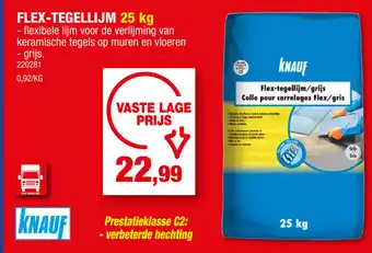 Hubo KNAUF FLEX-TEGELLIJM 25 kg aanbieding