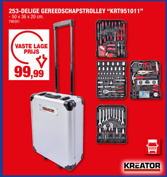 Hubo KREATOR 253-DELIGE GEREEDSCHAPSTROLLEY "KRT951011" aanbieding