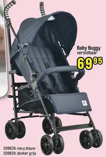 Happyland Baby buggy verstelbaar navy blauw aanbieding
