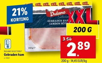Lidl DULANO SELECTION Gebraden ham 200g aanbieding