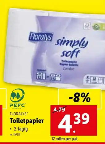 Lidl FLORALYS Toiletpapier 2-lagig aanbieding