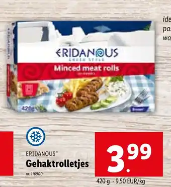 Lidl ERIDANOUS Gehaktrolletjes aanbieding
