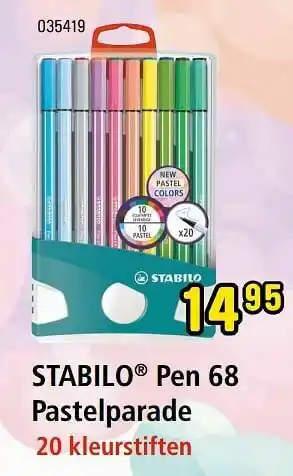 Stabilo pen 68 pastelparade