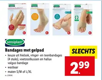 Lidl sensiplast Bandages met gelpad aanbieding