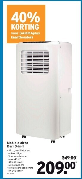 GAMMA Mobiele airco bari 3-in-1 aanbieding