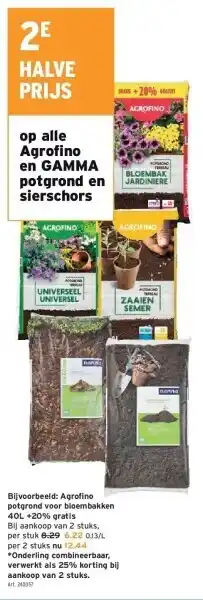 GAMMA Agrofino potgrond voor bloembakken 40l +20% gratis aanbieding