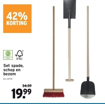 GAMMA Set spade, schop en bezem aanbieding