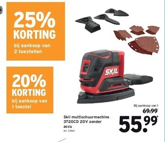GAMMA Skil multischuurmachine 3720cd 20v zonder accu aanbieding