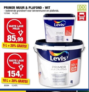 Hubo Primer muur & plafond - wit 5 l aanbieding