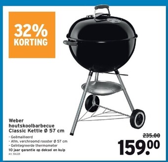 GAMMA Weber houtskoolbarbecue classic kettle ø 57 cm aanbieding