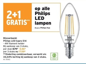 GAMMA Philips led kaars e14 aanbieding