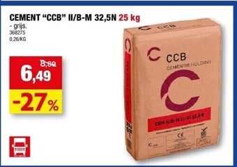 Hubo Cement “ccb” ii/b-m 32,5n 25 kg aanbieding