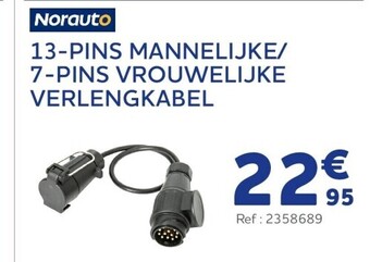 13-pins mannelijke/ 7-pins vrouwelijke verlengkabel