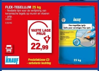 Hubo Flex-tegellijm 25 kg aanbieding