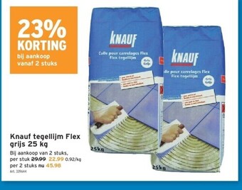 GAMMA Knauf tegellijm flex grijs 25 kg aanbieding