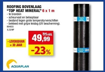 Hubo Roofing bovenlaag “top heat mineral” 6 x 1 m aanbieding