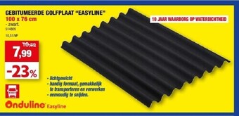 Hubo Gebitumeerde golfplaat “easyline” 100 x 76 cm aanbieding