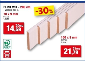 Hubo Plint wit - 200 cm aanbieding