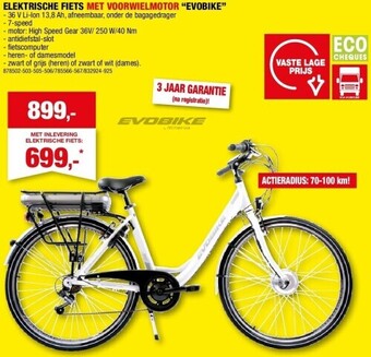Hubo Elektrische fiets met voorwielmotor “evobike” aanbieding