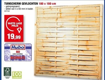 Hubo Tuinscherm gevlochten 180 x 180 cm aanbieding