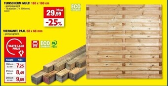 Hubo Tuinscherm multi 180 x 180 cm aanbieding