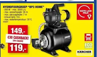 Hubo Hydrofoorgroep “bp3 home” - 800 w aanbieding