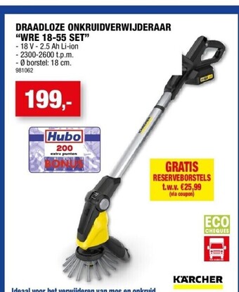 Hubo Draadloze onkruidverwijderaar “wre 18-55 set” aanbieding