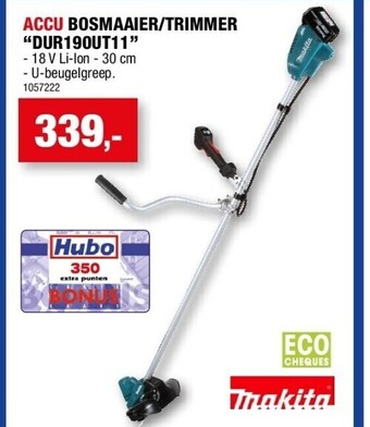 Hubo Accu bosmaaier/trimmer “dur190ut11” aanbieding