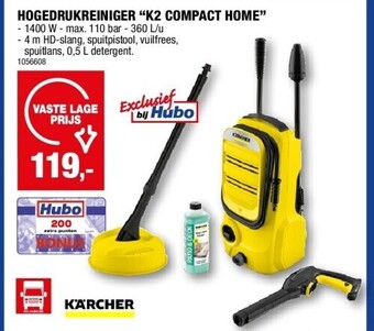 Hubo Hogedrukreiniger “k2 compact home” aanbieding